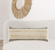 Black Striped Zippered Jute Throw Pillow Set Of Two - 24