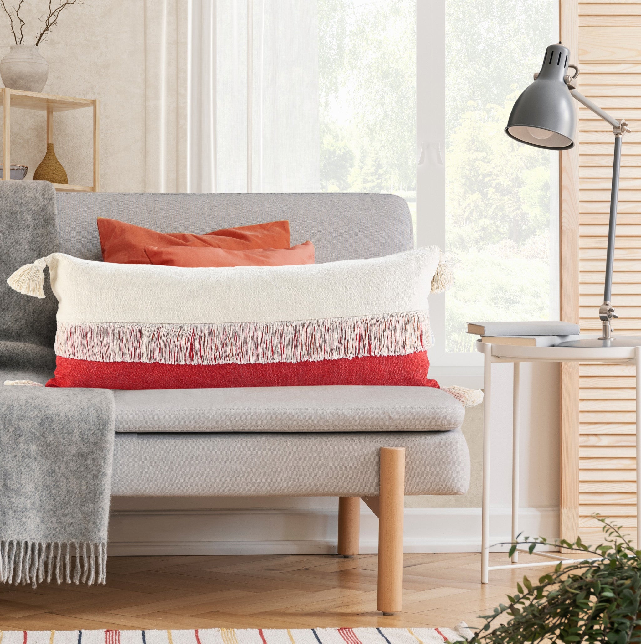 Set Of Two 20" X 20" Blue Zippered 100% Cotton Throw Pillow