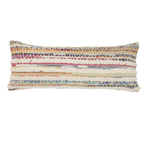 Set Of Two 18" X 18" Multicolored Striped Zippered 100% Cotton Throw Pillow