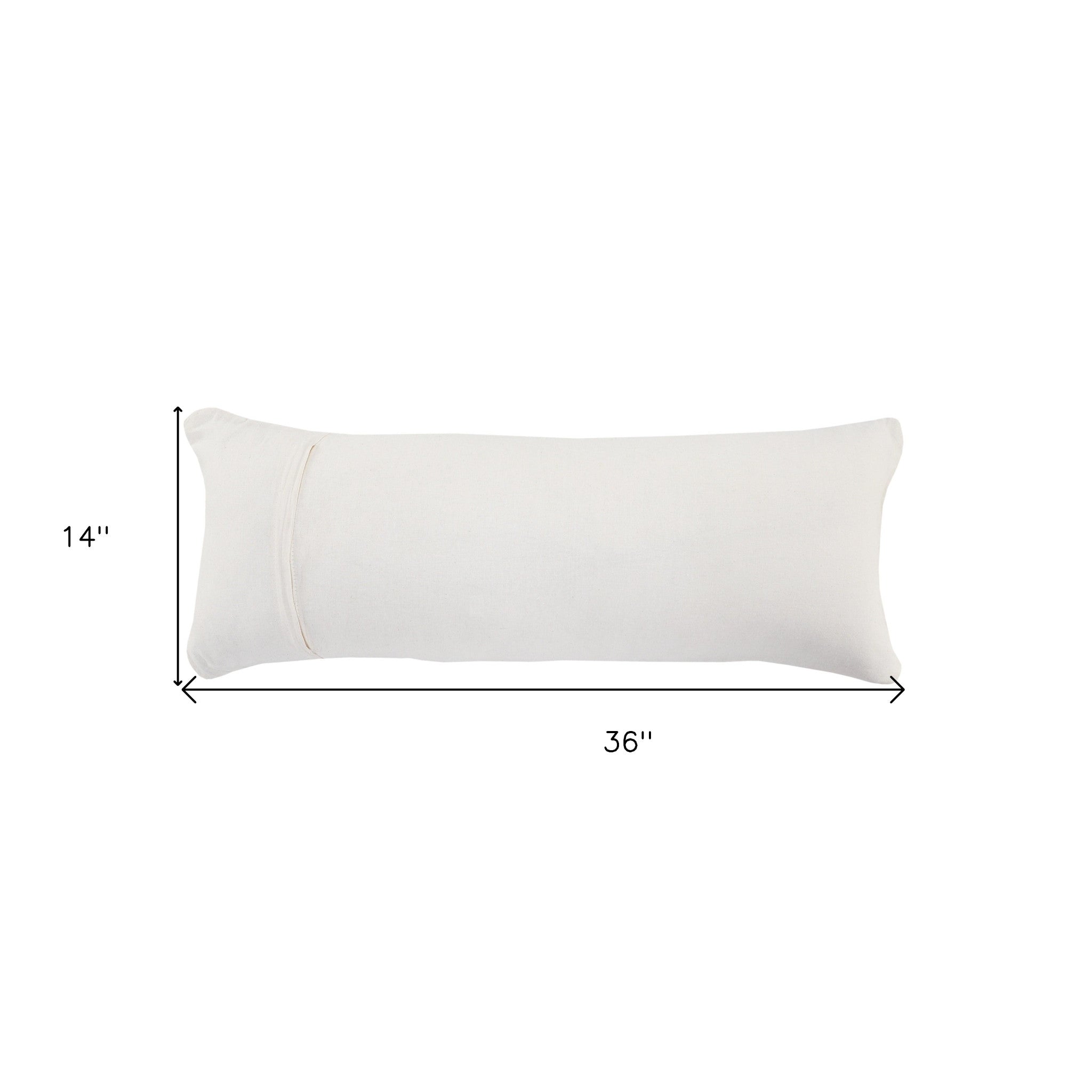 Set Of Two 14" X 36" White Geometric Zippered Polyester Throw Pillow