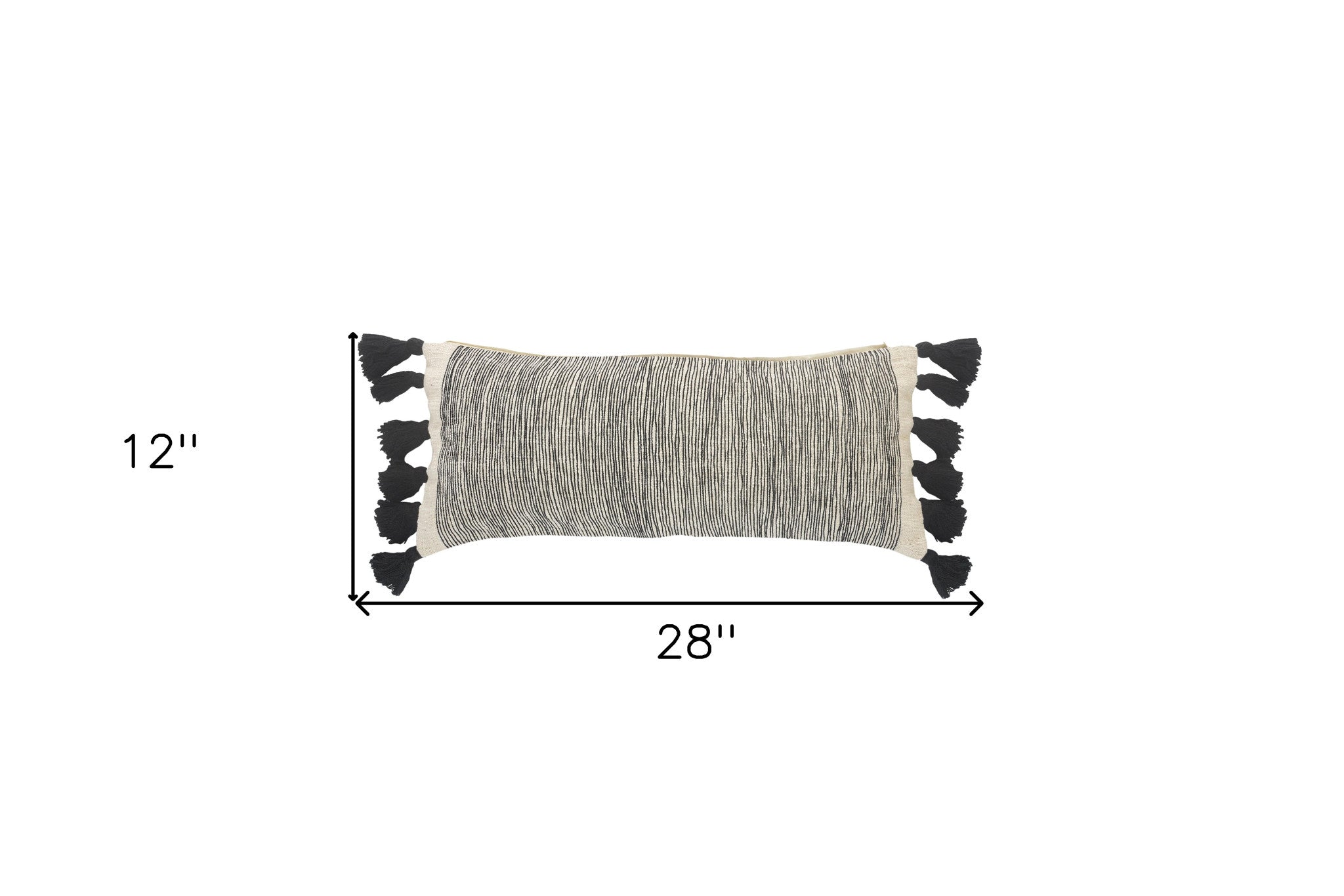 Set Of Two 12" X 28" Gray Geometric Zippered 100% Cotton Throw Pillow