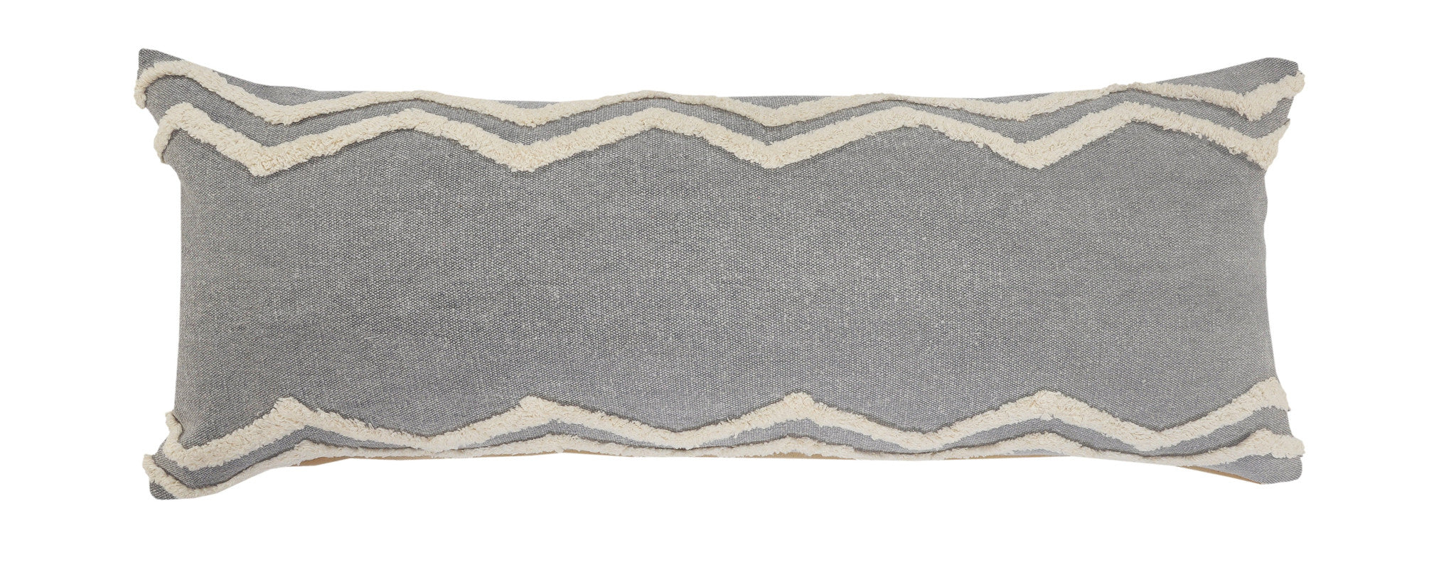 Set Of Two 20" X 20" Gray Chevron Zippered 100% Cotton Throw Pillow