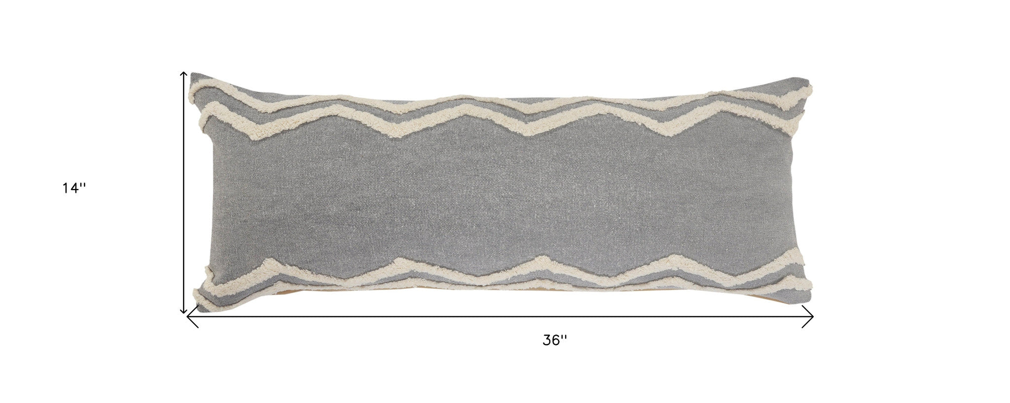 Set Of Two 20" X 20" Gray Chevron Zippered 100% Cotton Throw Pillow