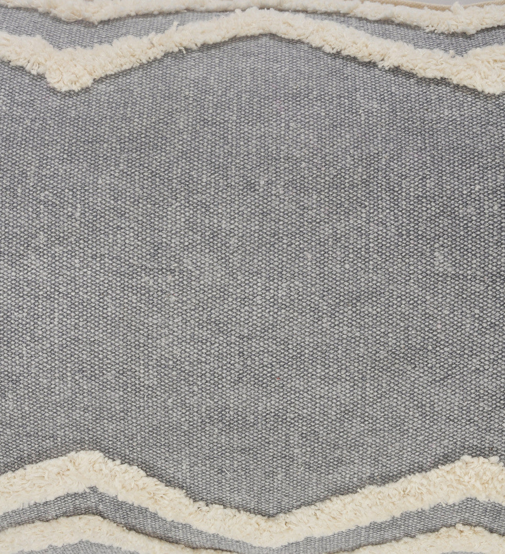 Set Of Two 20" X 20" Gray Chevron Zippered 100% Cotton Throw Pillow