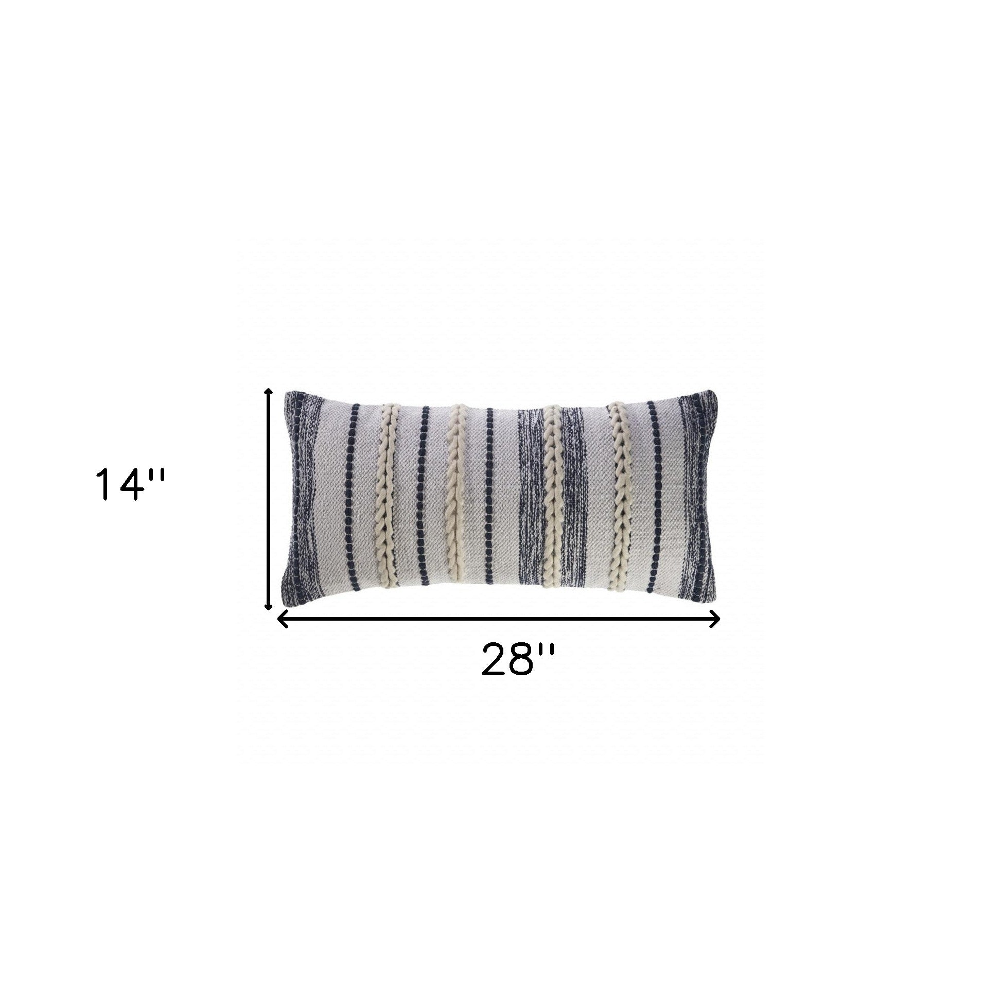 Set Of Two 14" X 28" Blue Geometric Zippered 100% Cotton Throw Pillow