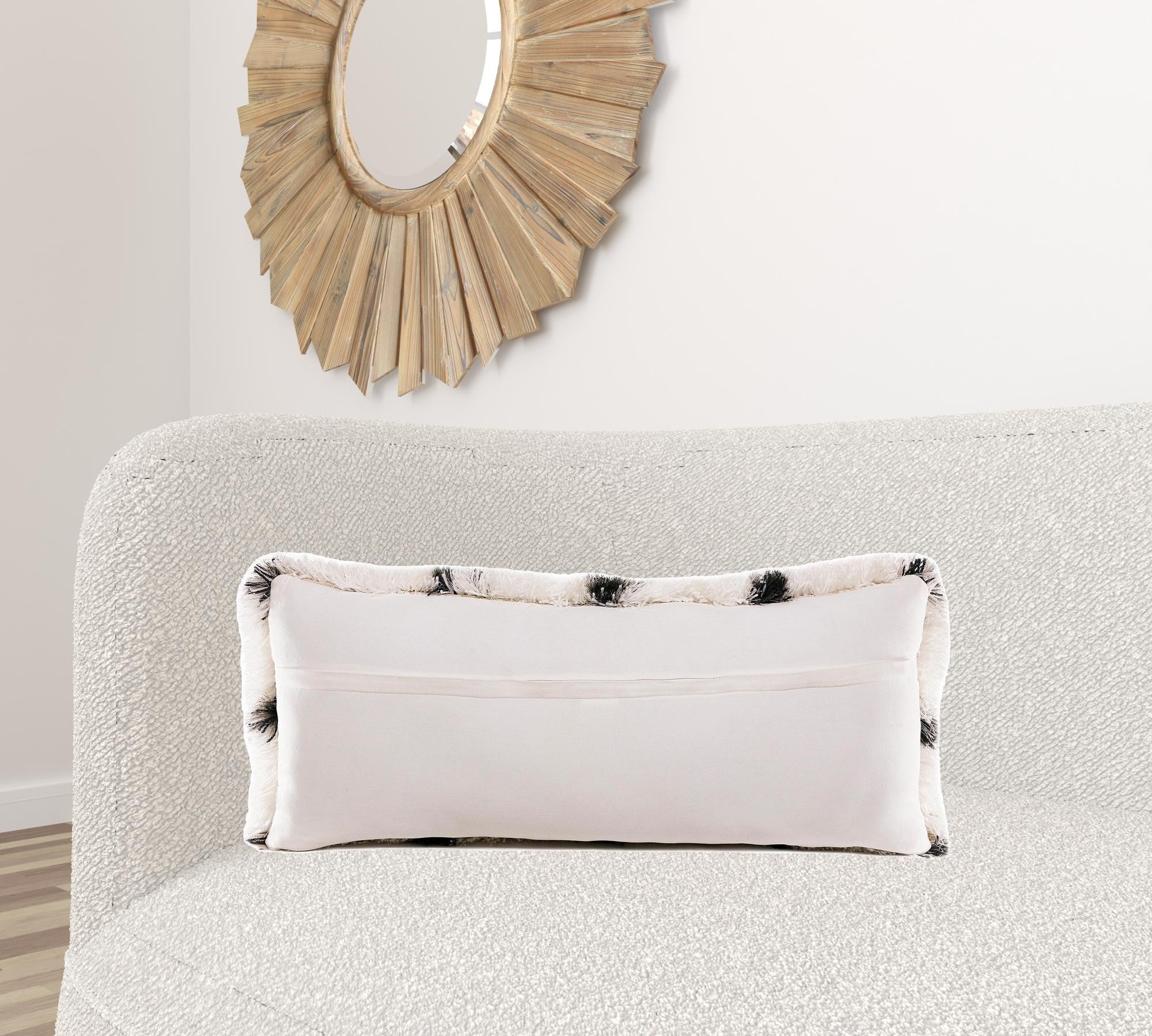 Set Of Two 20" X 20" White Geometric Zippered Polyester Throw Pillow