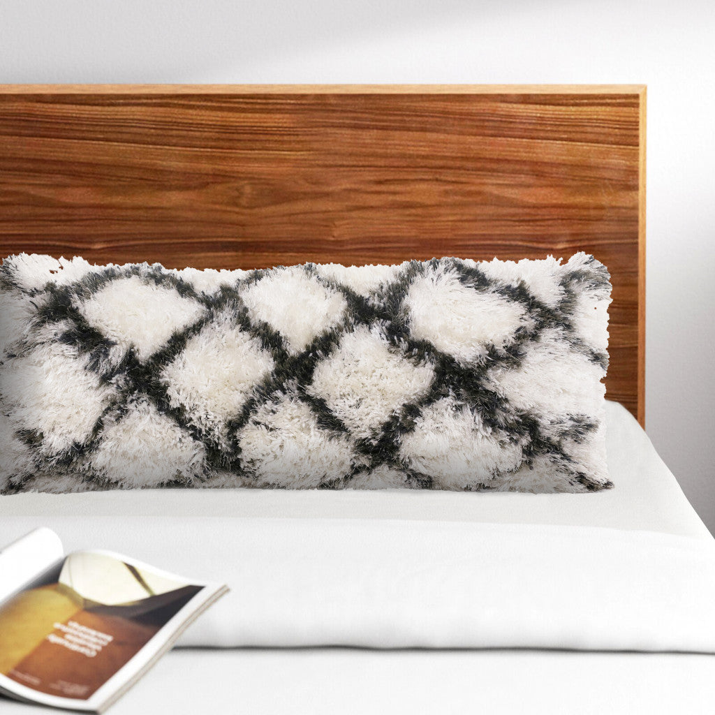 Set Of Two 20" X 20" White Geometric Zippered Polyester Throw Pillow