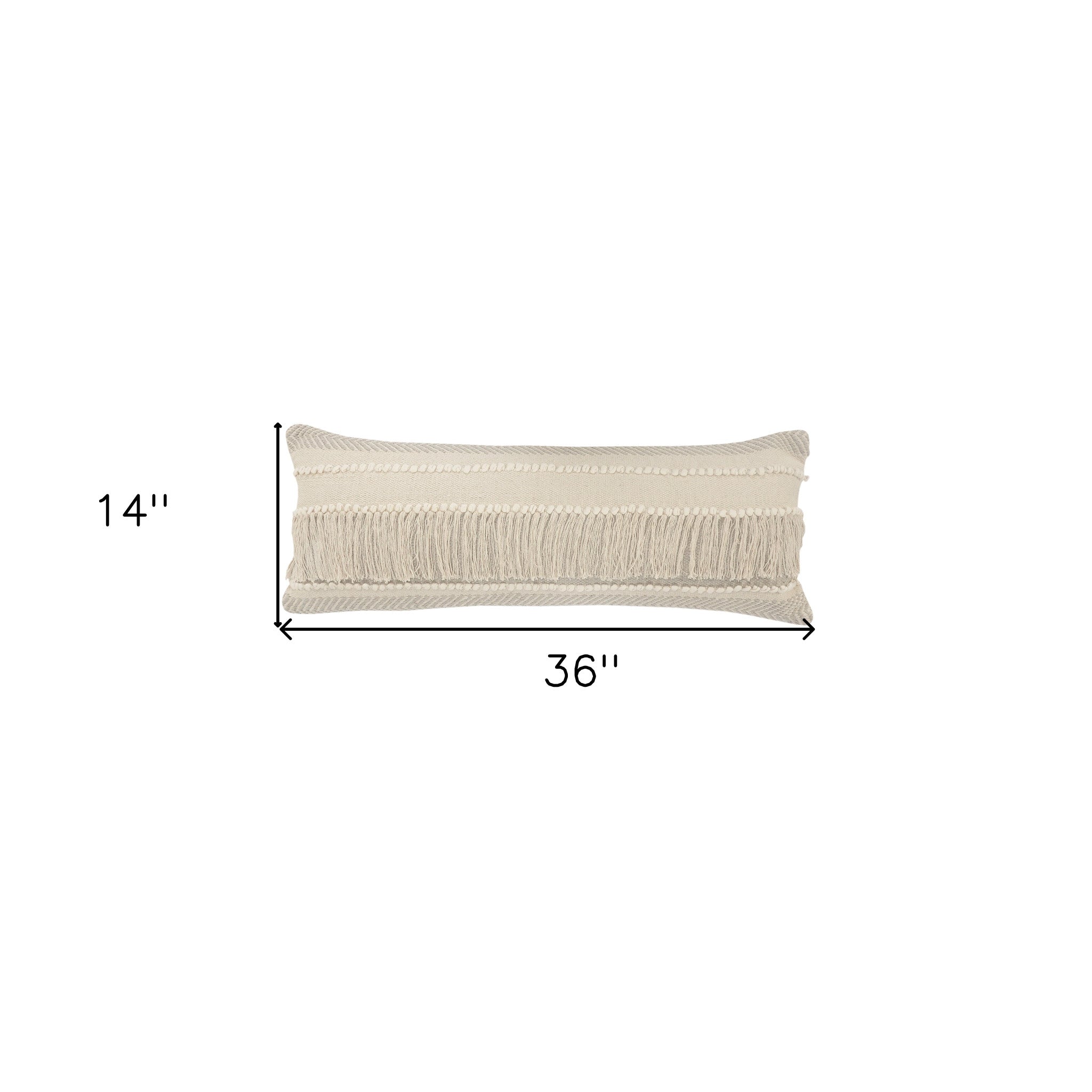 Set Of Two 14" X 36" Tan Chevron Zippered 100% Cotton Throw Pillow