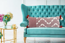 Red Geometric Zippered 100% Cotton Throw Pillow Set Of Two - 20