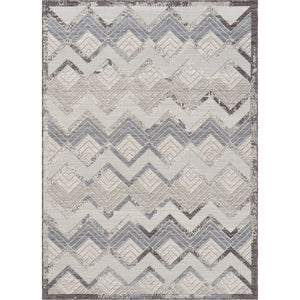 Other Not Listed Blue And Ivory Chevron Indoor Outdoor Area Rug
