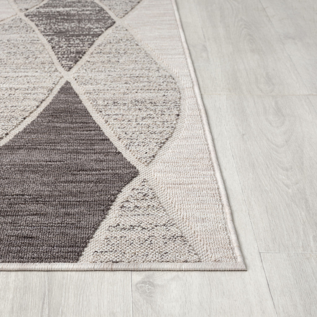 5' X 7' Blue Geometric Indoor Outdoor Area Rug