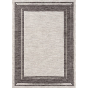 5' X 7' Gray And Ivory Indoor Outdoor Area Rug