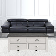 White And Grey Solid Wood Distressed Lift Top Coffee Table With Storage 48