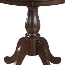 Dark Brown Round Turned Pedestal Base Wood Dining Table 30