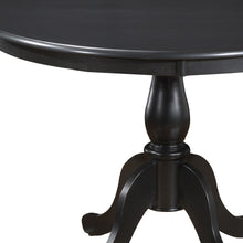 Antique Black Round Turned Pedestal Base Wood Dining Table 42