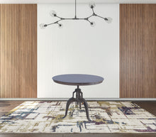 Industrial Gray Adjustable Crank Round Top Dining Table 36