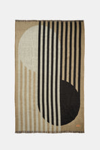 Black And Tan Woven 100% Modacrylic And Recycled Fibers Reversable Throw