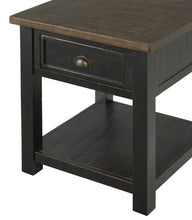 Black And Brown Solid Wood End Table With Drawer And Shelf 24