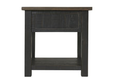 Black And Brown Solid Wood End Table With Drawer And Shelf 24