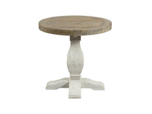 White Stain And Reclaimed Natural Solid Wood Round End Table 25