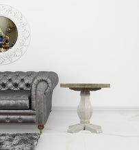 White Stain And Reclaimed Natural Solid Wood Round End Table 25