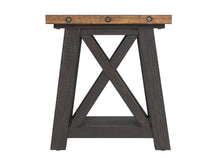 Black Stain And Natural Solid Wood End Table With Shelf 24