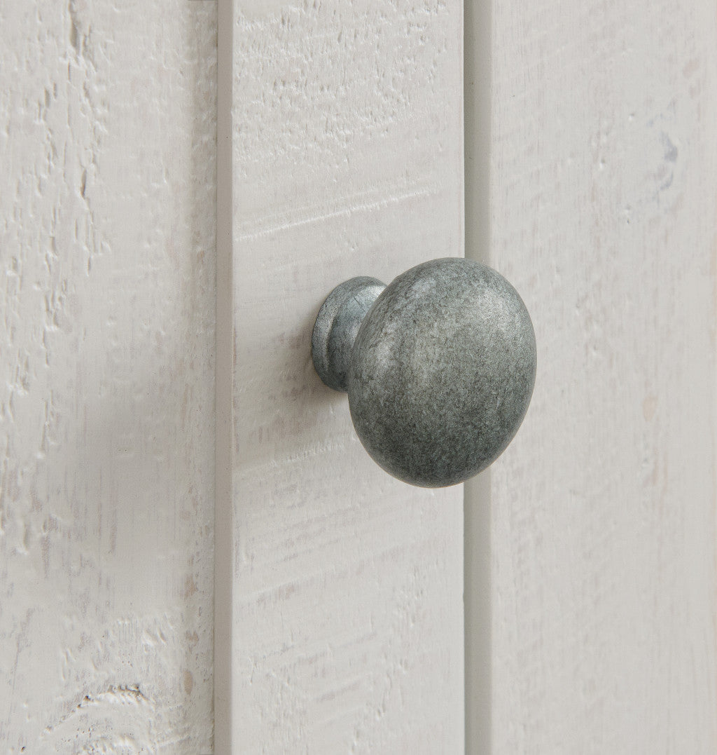 25" White and Grey Solid Wood Rectangular End Table With USB and Outlets