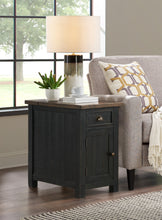 Black And Brown Solid Wood End Table With USB and Outlets 25