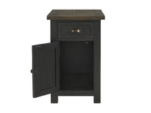 Black And Brown Solid Wood End Table With USB and Outlets 25