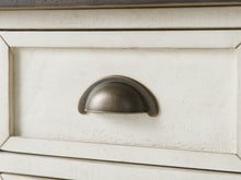 Cream And Brown Solid Wood End Table With USB and Outlets 25