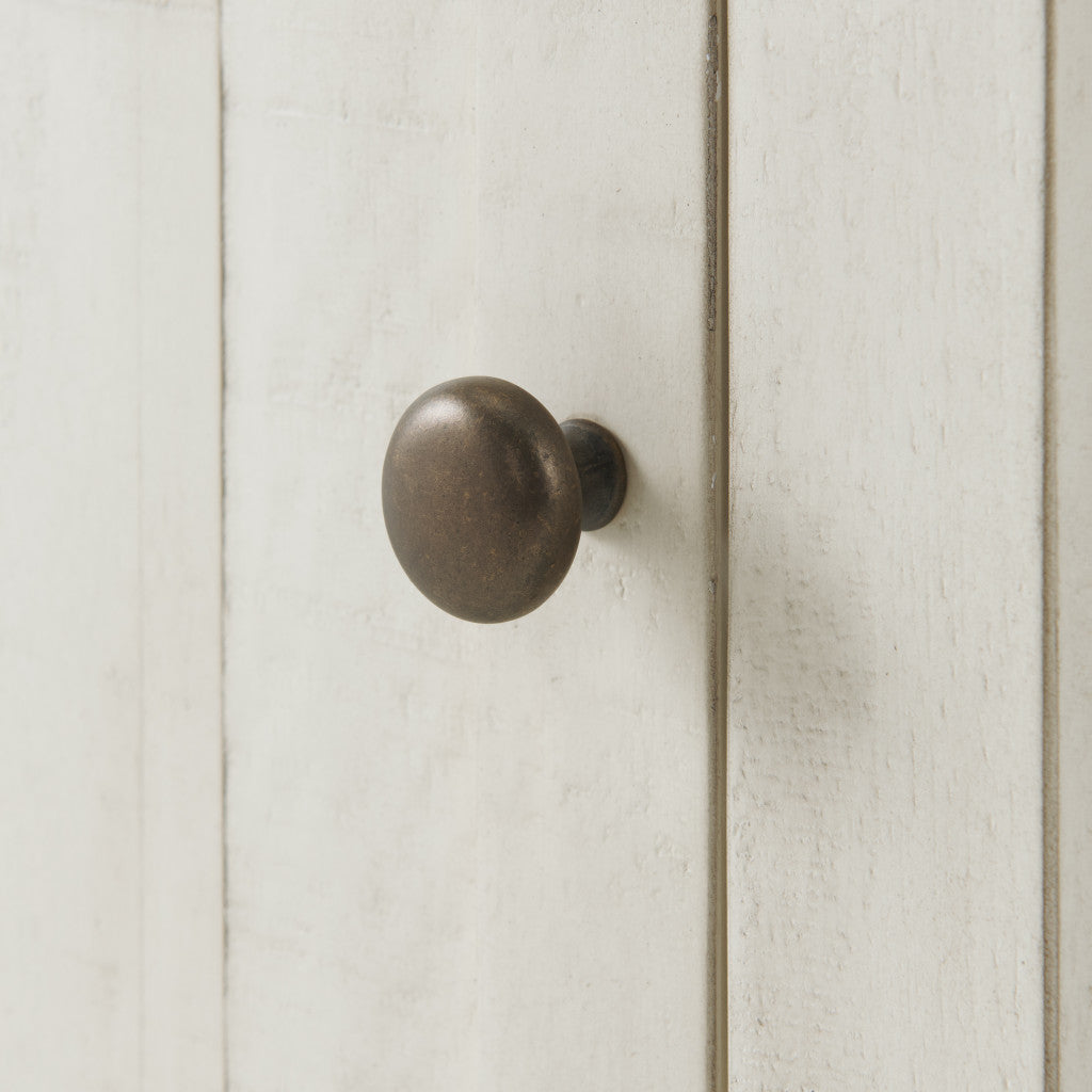 Cream And Brown Solid Wood End Table With USB and Outlets 25"