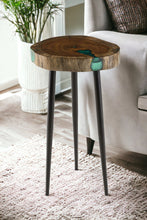 Black And Brown Solid Wood Round End Table 23