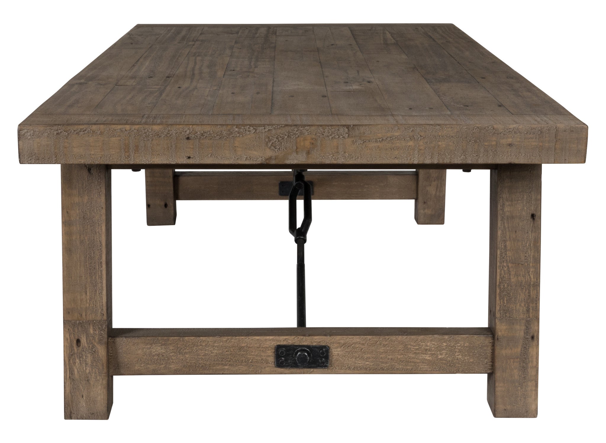 55" Solid Wood Rectangular Distressed Coffee Table