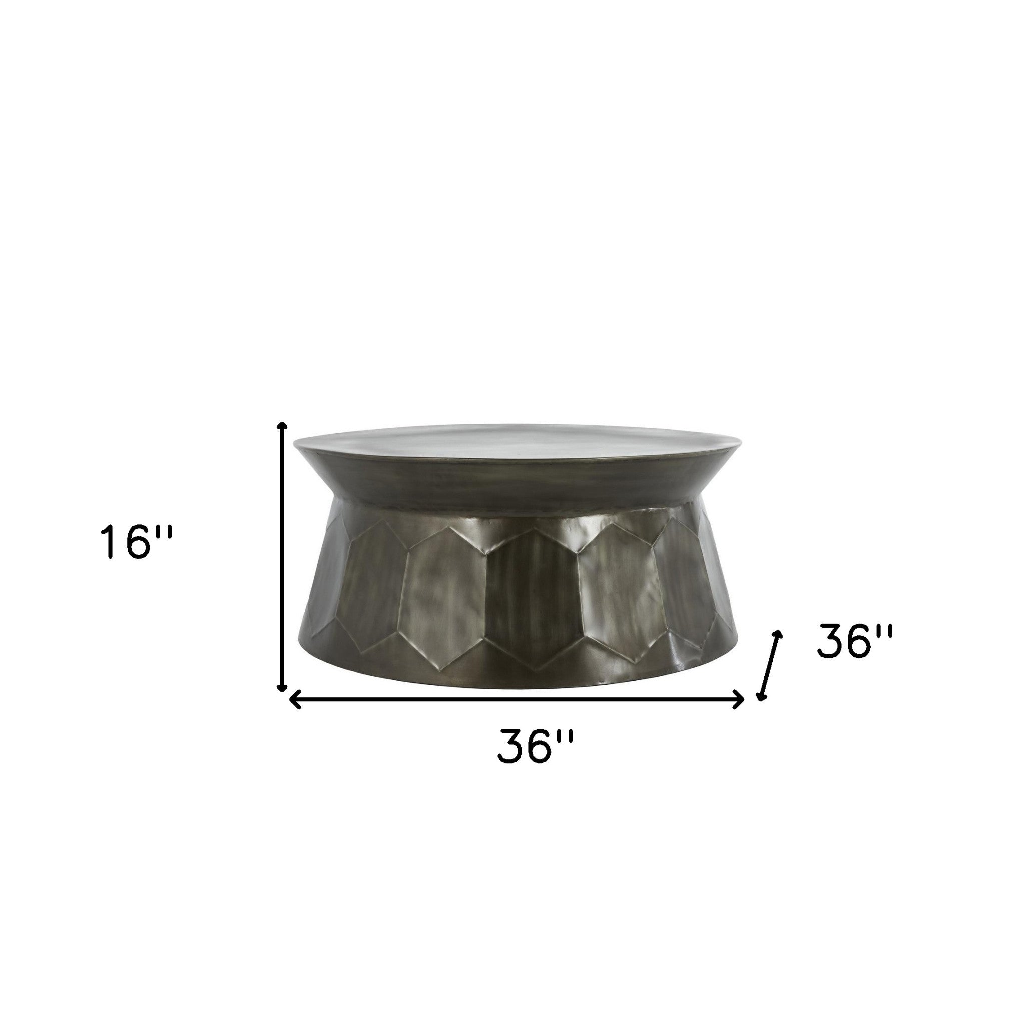 36" Iron Free Form Distressed Coffee Table