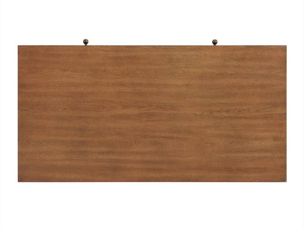 Mesa de centro rectangular de madera fabricada en canela de 48" con dos cajones y estante