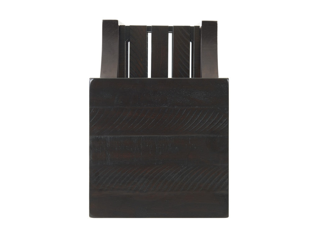 Brown Solid Wood End Table With Two Shelves 25"