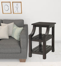 Brown Solid Wood End Table With Two Shelves 25