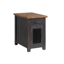 Black And Dark Brown Solid Wood End Table With Drawer 25