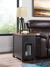 Black And Dark Brown Solid Wood End Table With Drawer 25