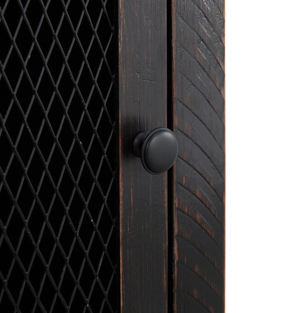 Black And Dark Brown Solid Wood End Table With Drawer 25"