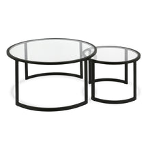 Black Glass Round Nested Coffee Tables Set Of Two 36