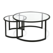 Black Glass Round Nested Coffee Tables Set Of Two 36