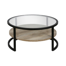 Black Glass Round Coffee Table With Shelf 34