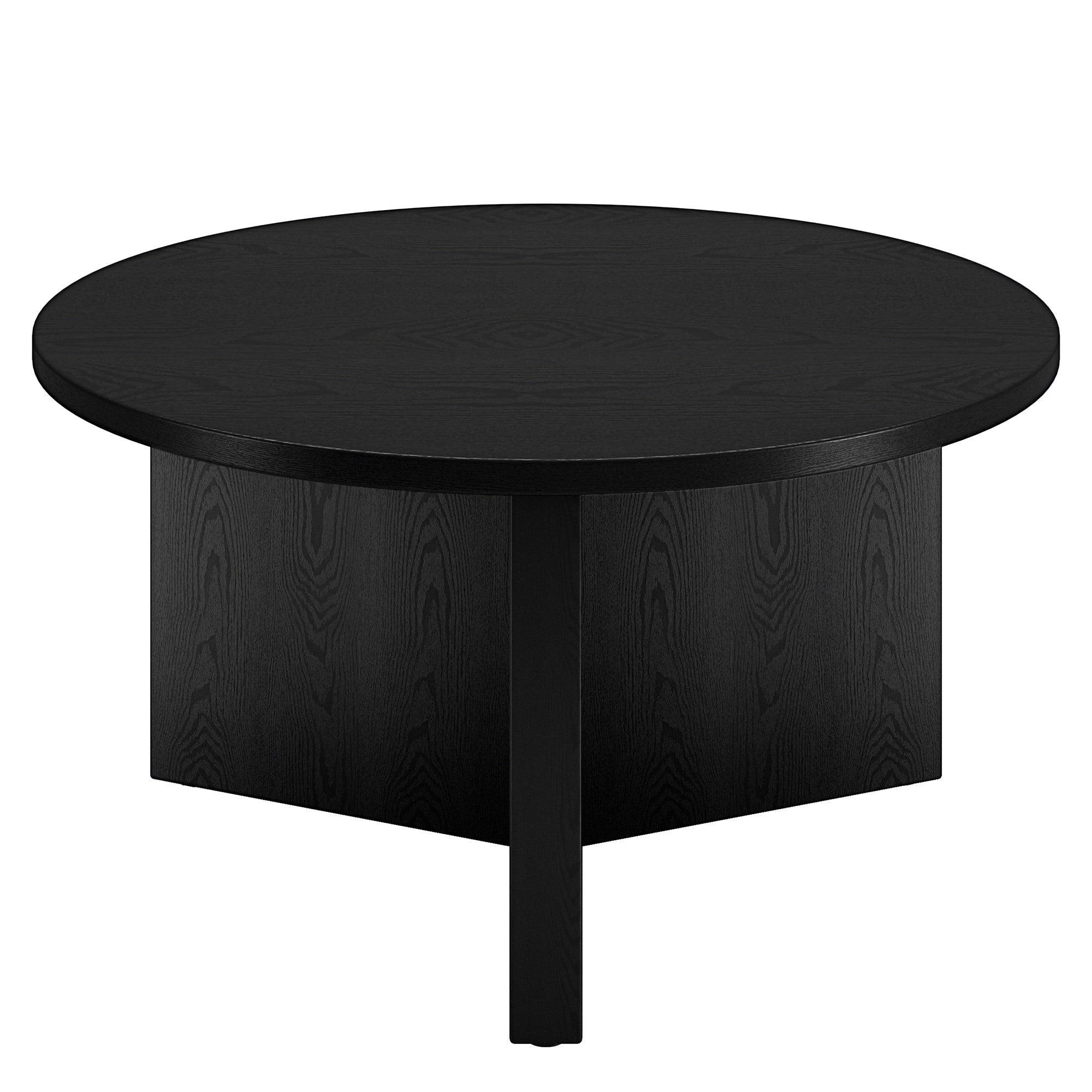 Black Grain Round Coffee Table 32"
