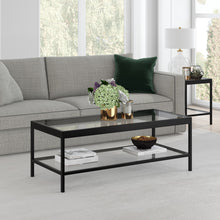 Black and Glass Rectangular Coffee Table With Shelf 45