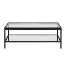 Black and Glass Rectangular Coffee Table With Shelf 45