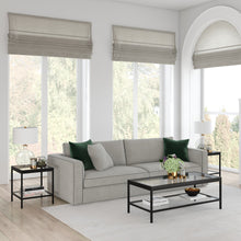 Black and Glass Rectangular Coffee Table With Shelf 45