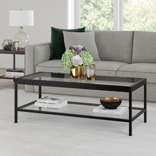 Black and Glass Rectangular Coffee Table With Shelf 45