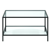 Black and Glass Square Coffee Table With Shelf 32