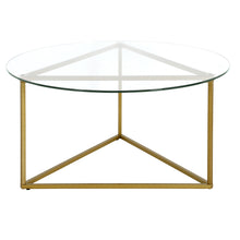 Gold and Glass Round Coffee Table 35